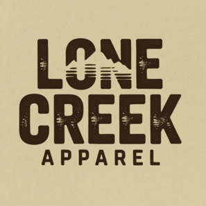 Lone Creek Apparel logo on a beige background
