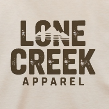 Lone Creek Apparel logo on a cream background