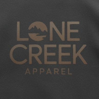 Lone Creek Apparel logo on a dark background