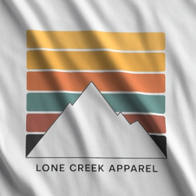 Geometric Mountain Retro Stripes Outdoor Graphic | Lone Creek Apparel