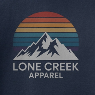 Mountain Logo Hoodie Retro Sunset | Lone Creek Apparel