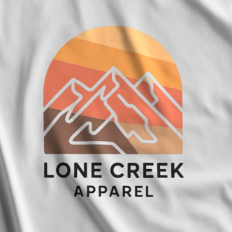 Mountain Logo T-Shirt Sunset Gradient Retro Outdoor Style