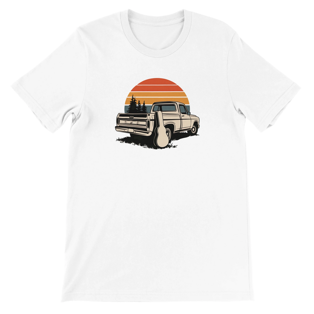 Sunset Pickup Truck Campfire Guitar Tee | Lone Creek Apparel